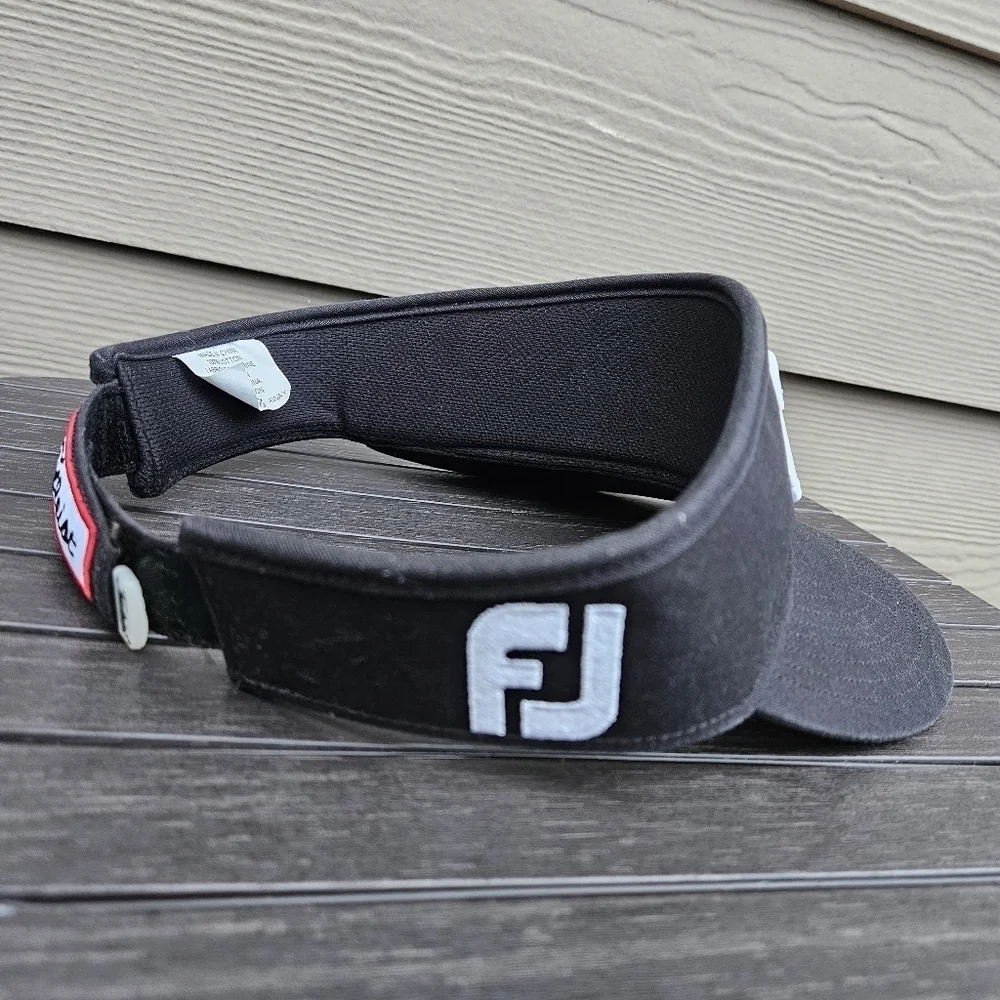 Titleist x Footjoy Players Classic Visor Black White Embroidered Velcro Back OS